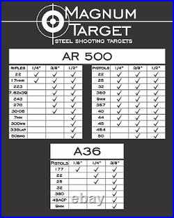 12x20 IDPA/ISPC Steel Shooting Target 3/8 AR500 Range Target with T-Post Hook