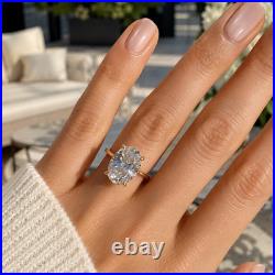 14K Yellow Gold Lab Grown Diamond Oval Cut IGI Certified 3.50 Carat Ring
