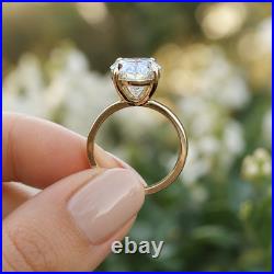 14K Yellow Gold Lab Grown Diamond Oval Cut IGI Certified 3.50 Carat Ring