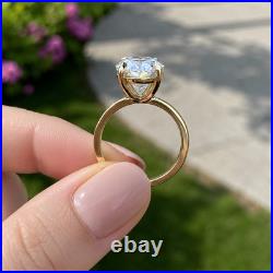 14K Yellow Gold Lab Grown Diamond Oval Cut IGI Certified 3.50 Carat Ring