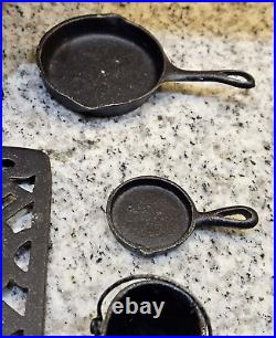 14 Piece Vtg CRESCENT Miniature CAST IRON Stove Oven+Accessories Salesman Sample 14 Piece Vtg CRESCENT Miniature CAST IRON Stove Oven+Accessories Salesman Sample