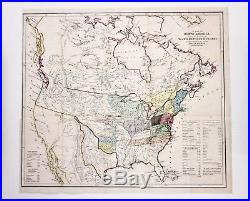 1844 United States Map Texas Republic Stove Pipe North West Territory ORIGINAL