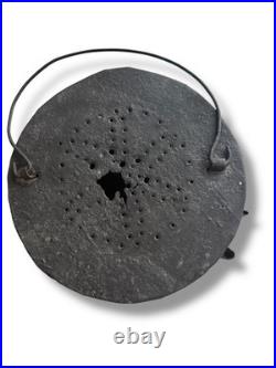1856 Primitive Antique Small Heater or Stove Pierced Tin