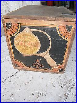 1871 American Chemical Mfg Co Stove Polish Display Box General Store Advertise