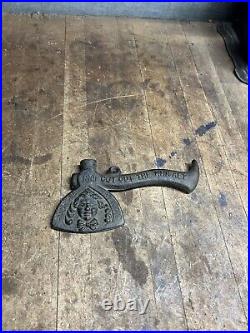 1901 Lauret Stoves & Ranges Art Cast Iron Axe Of All Nations Cut Out The Whiskey