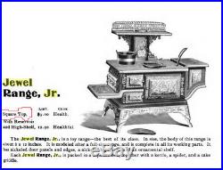 1910 Detroit Stove Works Cast Iron Jewel Jr Range, Square top complete Barn Fresh