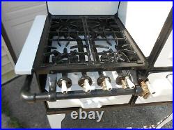 1920's 30s AB enamel gas stove, white and BLACK