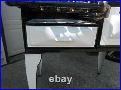 1920's 30s AB enamel gas stove, white and BLACK