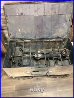 1920's Vintage Prentiss Wabers Auto Cook Kit Model 4 Two-Burner Stove As Is