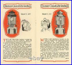1928COLEMAN QUICK-LITE CATALOG + DEALER PRICE LIST VG Lamps Lanterns Stoves