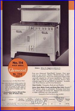 1940 GLENWOOD STOVES COOKING & HEATING Prestige Dealer Catalog with Parts List