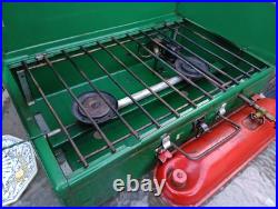 1950s Coleman Camp Stove #413E 2-Burner/Utensils Rack Made USA