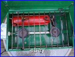 1950s Coleman Camp Stove #413E 2-Burner/Utensils Rack Made USA