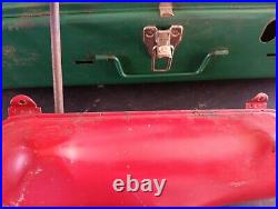 1960s Coleman Camp Fuel Stove #425E 2 Burner Red Fuel Tank Made USA? Nice1