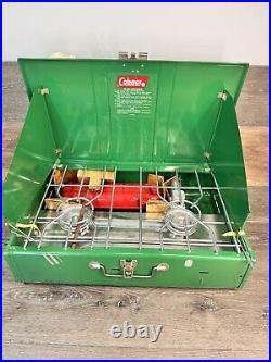 1970's Coleman #413G 2 Burner Gas Camping Cook Stove Made USA