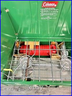 1970's Coleman #413G 2 Burner Gas Camping Cook Stove Made USA