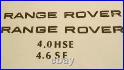 1995 2002 Range Rover P38 3D Letters, Badge