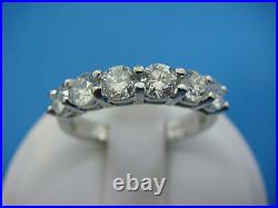 1.20ct T. W. Six Diamonds Wedding-anniversary Ring 14k Gold Shared Prongs Setting