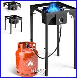 1 Burner Propane Gas Stove for Outdoor Cooking, 75,000 BTU Camping Cooker with
