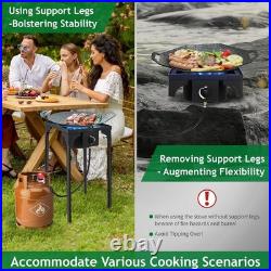 1 Burner Propane Gas Stove for Outdoor Cooking, 75,000 BTU Camping Cooker with