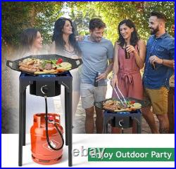 1 Burner Propane Gas Stove for Outdoor Cooking, 75,000 BTU Camping Cooker with