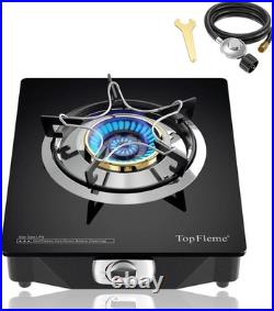 1 Burner Propane Stove 13,600 BTU High-Efficiency Tempered Glass Auto-Ignition G
