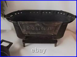 1st Generation Sportsman Cast Iron Hibachi Grill Atlanta Stove Works w Fish Pan
