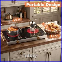 2 Burner Electric Cooktop 24 Inch Portable Electric Stovetop 110V, 2000W Count