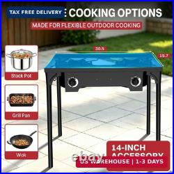2 Burner Propane Camp Stove 150,000 BTU High Pressure Gas Burners