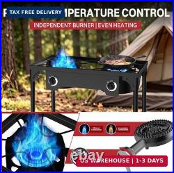 2 Burner Propane Camp Stove 150,000 BTU High Pressure Gas Burners