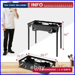 2 Burner Propane Camp Stove 150,000 BTU High Pressure Gas Burners
