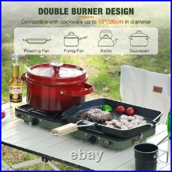 2 Burner Propane Camping Stove, Portable Folding Gas Stove for Camping with 17200