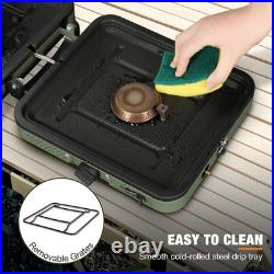 2 Burner Propane Camping Stove, Portable Folding Gas Stove for Camping with 17200