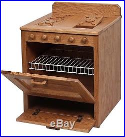 2-Pc. Kids Pretend Play Kitchen Stove Refrigerator Amish Handcrafted Solid Wood