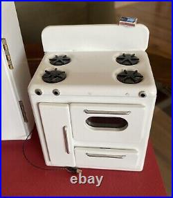 2 Pcs Stove & Fridge Karen Fuller K & J Miniature Metalworks Dollhouse Kitchen