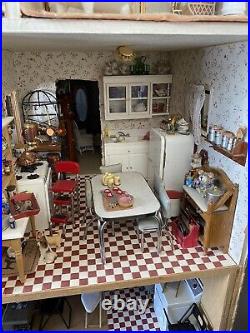 2 Pcs Stove & Fridge Karen Fuller K & J Miniature Metalworks Dollhouse Kitchen