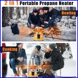 2 in 1 Propane Heater & Stove, 13000 BTU Portable Propane Heater Indoor with Han