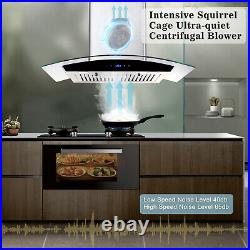 30 Inch Kitchen Wall-Mounted Range Hood 700CFM Touch Glass Panel Three Speed New