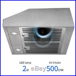 30 Under Cabinet Range Hood 500 CFM 3 Speed Exhaust Fan Kitchen Over Stove Vent