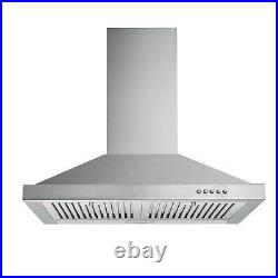 30 Wall Mount Range Hood Kitchen Exhaust Stove Vent Fan LED Light 330 / 350 CFM