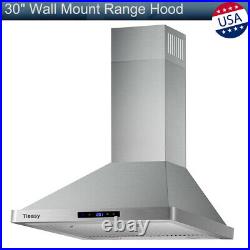 30 Wall Mount Range Hood Touch Control Kitchen Stove Vented Household LED Lamps