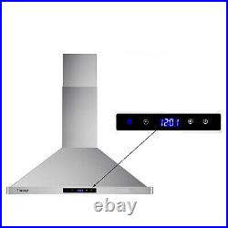 30 inch 760 CFM Wall Mount Range Hood Stainless Steel Stove Cook Vent LED Lights