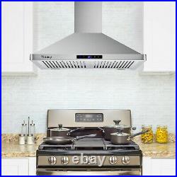 30 inch 760 CFM Wall Mount Range Hood Stainless Steel Stove Cook Vent LED Lights