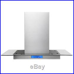 30 inch Island Mount Stainless Steel & Tempered Glass Touch Control Range Hood