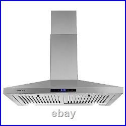 30 inch Kitchen Range Hood Wall Mounted 350 CFM Touch Control Vented LCD Display
