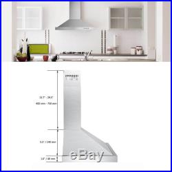 30 inch Stainless Steel Wall Mount Range Hood 350CFM 3 Speed Vented Kitchen LED