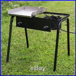 32 Double Burner Propane Gas Outdoor Griddle Camping Stove Grill LP Stove Range