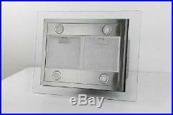 36 inch Stainless Steel Island Mount Kitchen Range Hood 870CFM LCD Touch Control