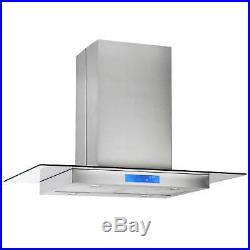 36 inch Stainless Steel Island Mount Kitchen Range Hood 870CFM LCD Touch Control