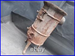 3 LEG Cast Iron Barrel Stove S77 Caboose Train Wood Coal Burning DAMAGED AS IS